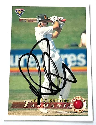 Tasmanian Tigers Cricketer Ricky Ponting Signed 1994 Futera  Rookie  Card • $99.99