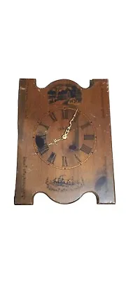 Vintage- BULOVA Wooden Wall Clock All Original- TESTED-Farm Fishing Bridge Scene • $29