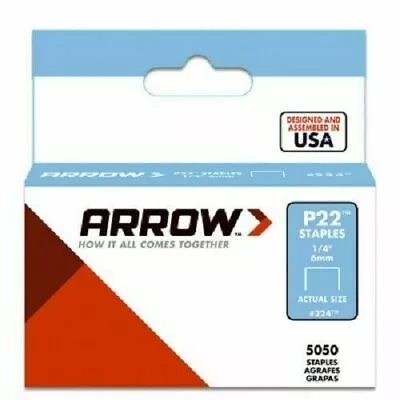 Arrow Fastener P22 7/16 In. W X 1/4 In L 24 Ga. Medium Crown Staples 5050 #225 • $6.93