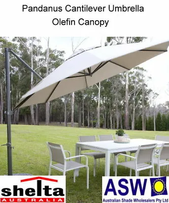 $848 • Buy Octagonal 330cm Shelta PANDANUS Cantilever Umbrella - Various Colours