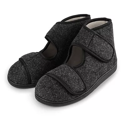 Mens Slippers Boots Memory Foam Wide Fit Diabetic Slippers Indoor Outdoor Shoes • £15.95