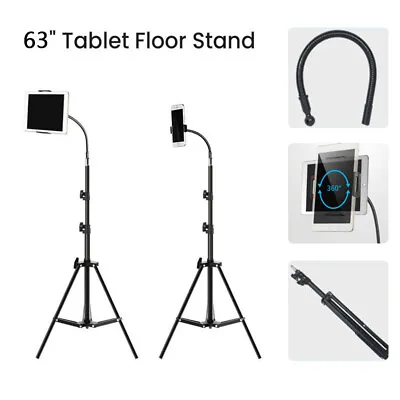 IPad Folding Tripod Stand Adjustable Mobile Phone Tablet Floor Stand Holder UK • £10.55