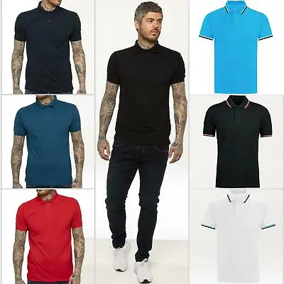 £3.49 • Buy Mens Polo Shirt Short Sleeve T Shirts Plain Pique Golf Casual Work Cotton Top 