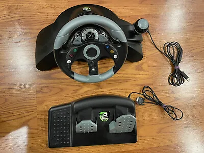Madcatz MC2 Xbox 360 Racing Steering Wheel Gearshift And Pedals Tested Works H7 • $24.99