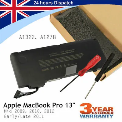 A1322 Laptop Battery For Apple MacBook Pro 13  A1278 2009 2010 2011 2012 Version • £17.99