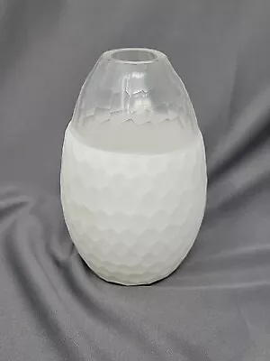 Murano 4 1/2   Venini Battuto Carlo Scarpa Style White Wrought Honeycomb Vase • $395