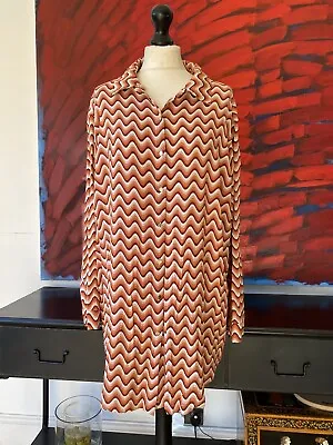 70S Style Retro Shirt Dress Women’s Size 14 • £19.99