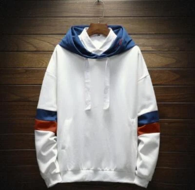 $46.60 • Buy Men Hoodies Oversized Orange Red Sweatshirt Casual Hip Hop  Sweater