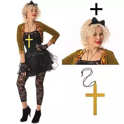 Madonna 80s Popstar Womens Wild Child Ladies1980s Adult Fancy Dress Outfit Lot • £24.99