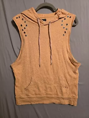 Venus Sleeveless Hoodie Sweatshirt Sweater Womens Medium Peach Top Grommets • $9.99