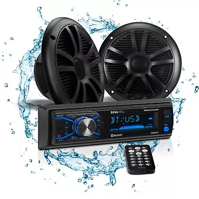 BOSS Audio Systems MCBK634B.6 Marine Boat Stereo & 6.5 Inch Speakers - No DVD • $75.58