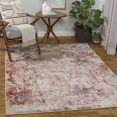 Area Rugs 5x7 Modern Living Room 8x10 Large Bedroom Carpet EastAlton Red Rug • $109