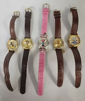 Lot Of 5 Vintage Disney Mickey Minnie Winnie The Pooh Eeyore Watches • $74.98
