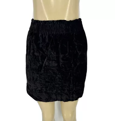 J. Crew Size 0 Velvet Skirt Women's Black Mini Side Pockets Pull On N25 • $12.74