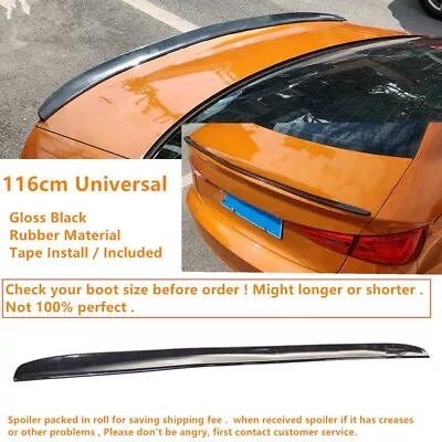 116cm Rubber Fits Sedan Coupe Convertible Universal Rear Boot Spoiler Wing Gloss • $31.83