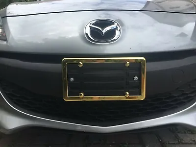 License Plate Bumper Mounting Holder Adapter Tag Bracket + GOLD Frame For MAZDA • $10.25