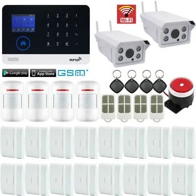 X19 WiFi GSM APP RFID Wireless Home Security Alarm System+2 HD Outdoor IP Camera • $224.19