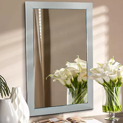 Bathroom Mirror Silver Long Wall Mounted Bedroom Dressing Room Hallway Make Up • £19.99