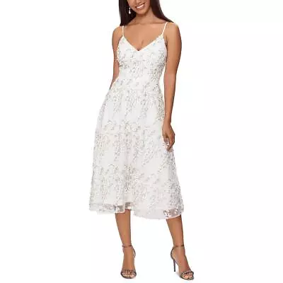 Xscape Womens Lace Embroidered Wedding Midi Dress BHFO 2350 • $32.99