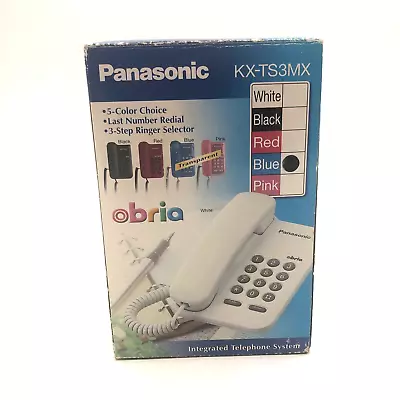 Panasonic Obria Corded Telephone Transparent Blue Phone KX-TS3MX Landline NEW • $189.99