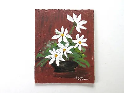 $37.95 • Buy Vintage Original Flower Oil Painting On Canvas Board Collectors
