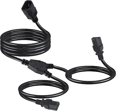 2.5m IEC Female To 2 X IEC Male Mains Power Y Splitter Cable Lead PC Monitor • £10.97