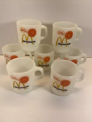 7 VTG McDonalds Fire King Milk Glass Coffee Mug  Good Morning  Anchor Hocking • $35