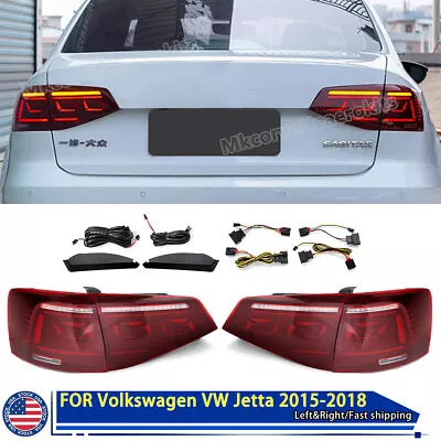 LED Sequential Tail Lights For VW Jetta 15-18 Volkswagen Animation Rear Red Lamp • $298.98