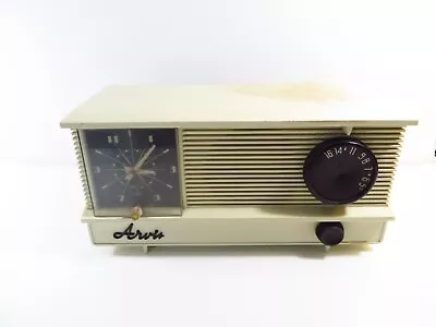 $29.99 • Buy Vintage 1955 Arvin Model 5571 Vacuum Tube AM Clock Radio, Ivory, Not Working