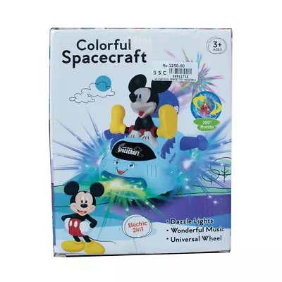 Mouse Spinning Mickey Spacecraft Toy Car Led Disco Led Lights Music Kids • £9.49
