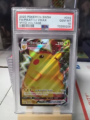 $12.50 • Buy Pokemon TCG Pikachu VMAX 044/185 PSA 10 GEM MINT Vivid Voltage Full Art 