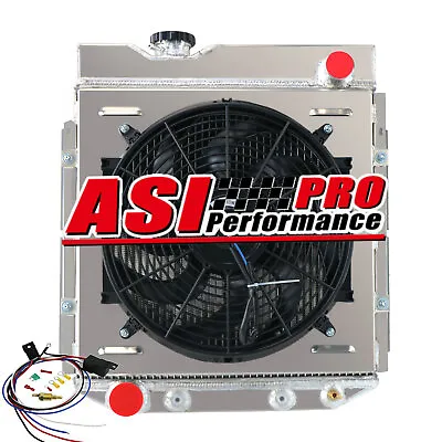 3 ROW Radiator Shroud Fan For 1965-1966 Ford Mustang 5.0L Conversion V8 AT • $179