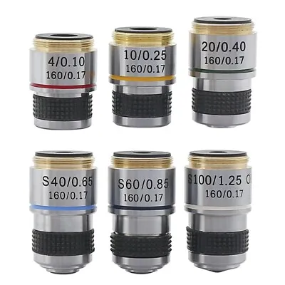 4X 10X 20X 40X 60X 100X Achromatic Objective Lens F/ Biological Microscope 185mm • $15.90