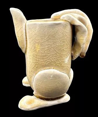 Signed Studio Art Pottery Small Creamer Pitcher Abstract Rabbit Bunny Shaped • $9.99