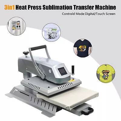 Auto Open Swing Away Heat Press Machine With 15x15 Heat Pad Slide Out Base 1400W • $489.25