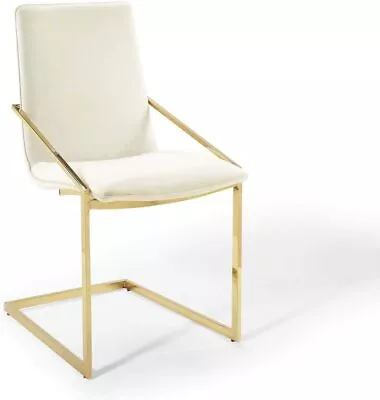 Modway Pitch Performance Velvet Dining Armchair Chair Gold Ivory  • $109.51