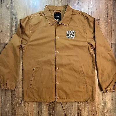 Vans Torrey Skate Men's Snap Button Bone Brown Canvas Jacket XL • $34.99