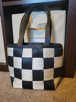 Harveys Seatbelt Bag Original Vintage Black White Checker Handbag/Purse EUC • $13.68