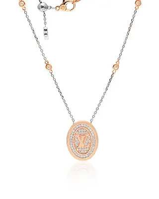 18k Rose Gold Natural Diamond Chain Engagement Necklace For Women • $1792.01