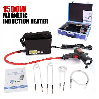 1500W Magnetic Induction Heater Kit Bolt Remover Flameless Heat Tool+4 Soft Coil • $249.99