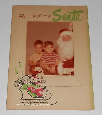Vtg 1957 John Wanamaker Child Boys Visit Santa Lap Christmas Posed History Photo • $40