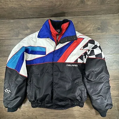 Vintage Polaris Jacket Mens Large Tall Multicolor Indy Snowmobile Racing • $90