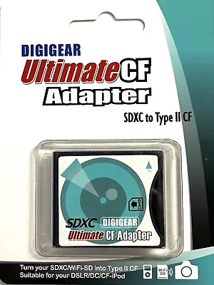 Digigear SD SDHC SDXC To Compact Flash CF Type II Memory Card Adapter Converter • $16.98