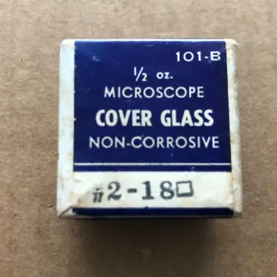 Vintage CENTRAL SCIENITIFIC CO Microscope Cover Glass W/ Box • $9.99