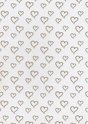 A4 Gold Text Translucent Vellum Paper Gold Hearts Cardmaking -  NVP21 • £1.85