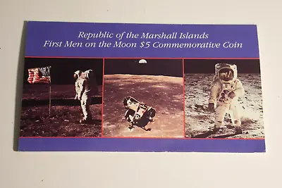1989 Marshall Islands $5 Commemorative Coin First Men On The Moon (INV G) • $8.99