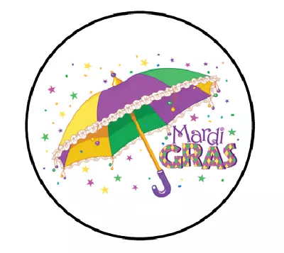 Mardi Gras Umbrella Sticker Label Envelope Seal Scrapbooking • $2.20