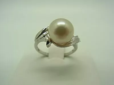 MIKIMOTO Ring White Gold 1P Large Pearl US Size 5.25 Auth #040423 • £289.26