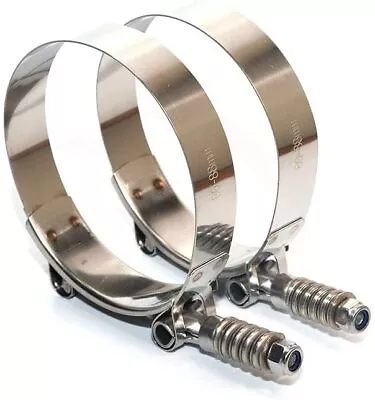 2 Pack 80-88mm Spring Loaded T-Bolt Clamp Constant Tension Stainless Steel • $12.99