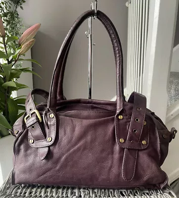 YOSHI LITCHFIELD Purple GENUINE LEATHER Over SHOULDER Bag Handbag • £21